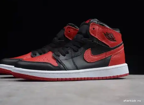 001 Jordan OG 1 Retro Bred High 001 Red Banned Black Air 555088  555088 Kid Kids  0513